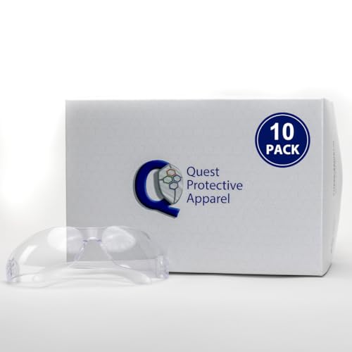 Quest Anti-Fog Safety Glasses, ANSI Z87.1, Clear, Pack of 10 - color: Clear, size: Pack of 10