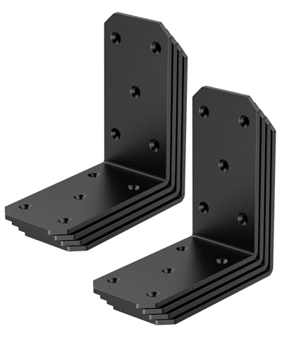 5"×5"×2.5" Corner L Brackets, 90 Degree Corner Brace, Black-8PCS - color: Black-8PCS