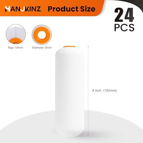 Foam Paint Roller, 4 Inch, 24 Pack, Mini Paint Roller Covers