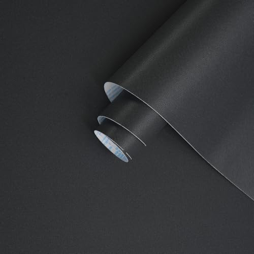 Dimoon 17.7''x118'' Peel and Stick Wallpaper Dark Grey Contact Paper for New Environmentally Friendly Materials Thickening Upgrade Embossed Renter Friendly Gray Wall Modern Vinyl Countertop Bedroom - color: Dark Gray, size: 17.7" x 118"
