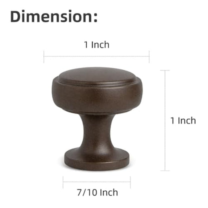 Soft-Touch Brown Solid Zinc Alloy Cabinet Knob 4 Pack Round Knurled Cabinet Handle Hardware Drawer Pulls (4, Soft-Touch Brown) - color: Soft-Touch Brown