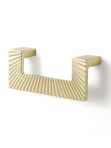 2 Pack Gold Cabinet Pulls 3" Hole Center Brushed Brass Drawer Pulls Bathroom Dresser Handles Hardware Couple Zinc Alloy - color: Brushed Gold, size: 3 Inch Hole Centers