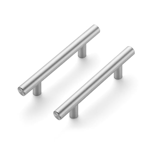 JOY DECOR Brushed Nickel Cabinet Pulls Drawer Pulls, 3 Inch CC, 30 Pack - color: Brushed Nickel, size: 3 Inch Hole Center