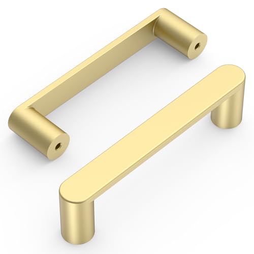 Amerdeco 10 Pack ZH0005MGP Brushed Gold Cabinet Pulls 3.75" - color: Brushed Gold, size: 3.75" hole center