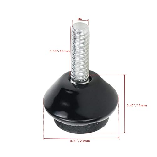 M6 Adjustable Furniture Feet Swivel Furniture Leg Levelers,Black-16pcs - color: Black