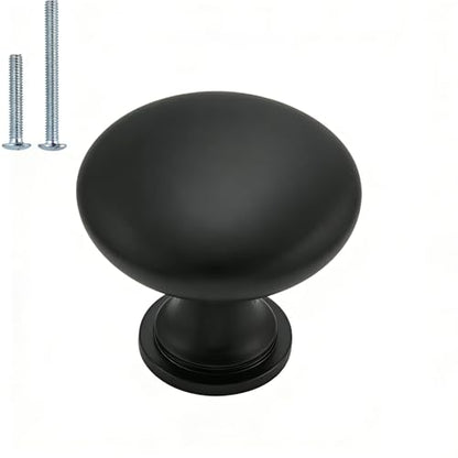homdiy 10 Pack Black Round Cabinet Knobs, Solid Zinc Alloy - color: Matte Black, size: 10 Pack