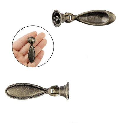 dophee 2 Pack Antique Bronze Single Hole Cabinet Handle Pulls, 2.36"x0.71"
