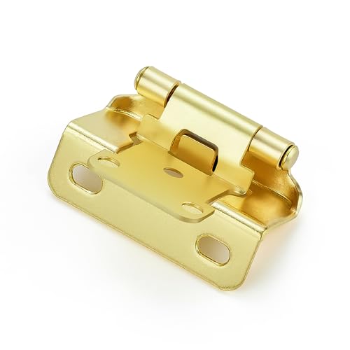 Gold Self-Close Cabinet Hinges, Semi Wrap 1/2 Inch Overlay,20 Pack 10 Pairs - size: Semi Wrap 1/2 inch Overlay