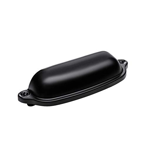 HARPOON Cup Handle Pulls Kitchen Drawer Cabinet Hardware European Style 3 Inch 10 Pack Black - color: Matte Black, size: 3 Inch
