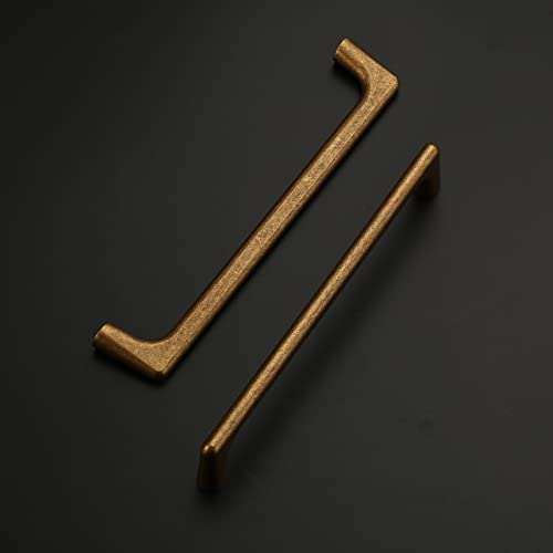 Amerdeco 10 Pack Antique Brass Cabinet Pulls 6.3" - color: Antique Brass, size: 6.3" hole center