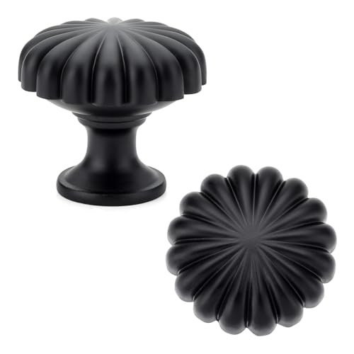 10 Pack Black Cabinet Knobs, Vintage Cupboard Drawer Knobs Pulls - color: Matte Black