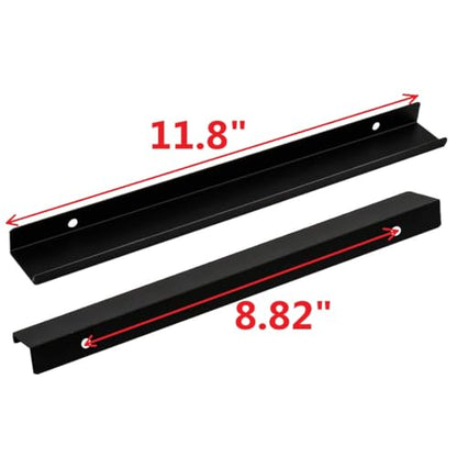 Edge Pull Handles, 11.8 Inch Black, 8.82 Inch Spacing, 6Pcs - color: Black, size: 300mm/11.8", style: Straight Edge