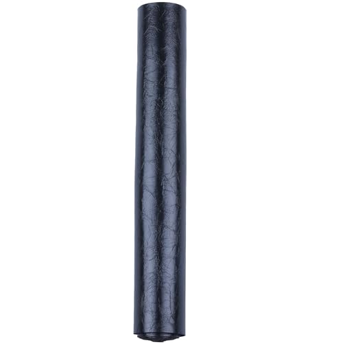 Faux Leather Fabric Soft 12"X53"(30cm x135cm) PU Faux Leather Sheets Suitable for Different Manual DIY Projects (Black) - color: Black