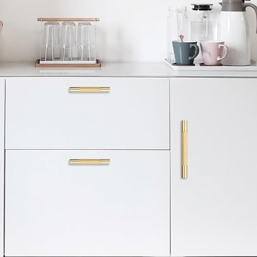 10 Pack 5 Inch Brushed Brass Kitchen Cabinet Handles - color: Brushed Brass, size: 5'' Hole Center(128mm)