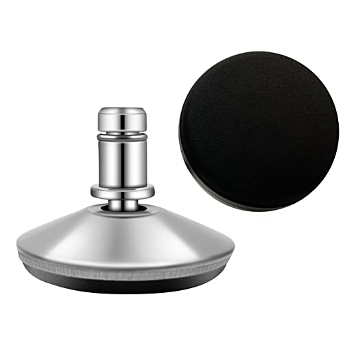 Bell Glides Replacement Office Chair Swivel Caster Wheels to Fixed Stationary Castors，Adjustable Castor Low Profile Stool with Separate Self Adhesive Felt Pads Black 5pcs Silver