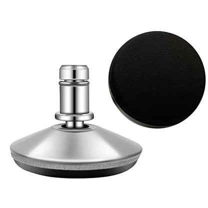 Bell Glides Replacement Office Chair Swivel Caster Wheels to Fixed Stationary Castors，Adjustable Castor Low Profile Stool with Separate Self Adhesive Felt Pads Black 5pcs Silver