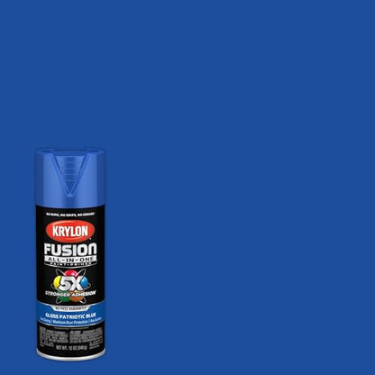 Krylon Fusion All-In-One Gloss Spray Paint & Primer, Patriotic Blue - 1 Each - color: Patriotic Blue, size: 1 Count (Pack of 1), style: Gloss