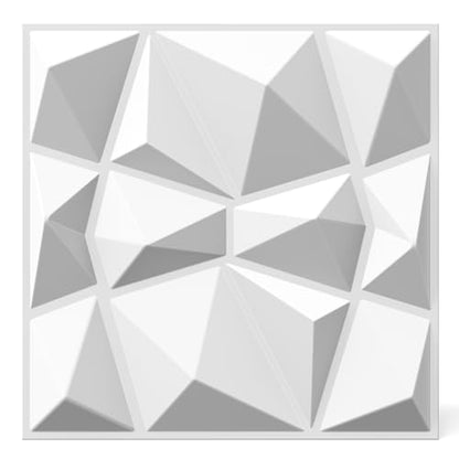INMOZATA 3D Wall Panels, Diamond Textured PVC Accent Wall Panels - color: B_White