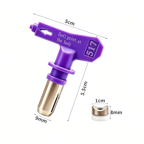 6Pcs Airless Paint Sprayer Nozzle Tips, Reversible Spray Tips Set w/ 2 Seats, Tungsten Carbide Tips (211,315,417,515,517,519) for Most Airless Sprayers