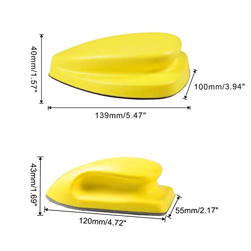 SPEEDWOX 3 Pack Hand Detail Sanding Blocks Mouse Hook and Loop Sanding Pad Includes Cleaning Brush, Hook Backing Plate for Wood Furniture Restoration Polishing Home and Car (Yellow) - style: 5.5" 3Pack