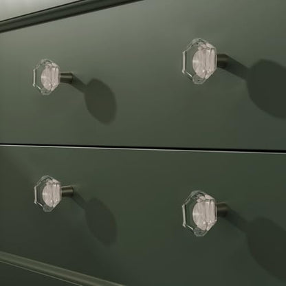 4 Pack Hexagon Crystal Cabinet Knobs,1-1/4 Inch, Brushed Nickel - color: Nickel-4 pack, size: Hexagon