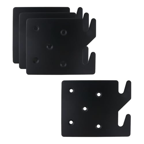 Heavy Duty Wood Bed Rail Hook Plates, Headboards and Foot-Boards with Screws, Bed Rail Fitting Bracket for Beds Frames, 4.2"x3.4"(LxW) - size: 4.2"x3.4"/107x86mm(LxW)