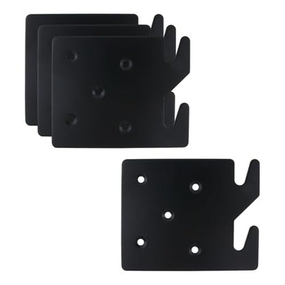 Heavy Duty Wood Bed Rail Hook Plates, Headboards and Foot-Boards with Screws, Bed Rail Fitting Bracket for Beds Frames, 4.2"x3.4"(LxW) - size: 4.2"x3.4"/107x86mm(LxW)