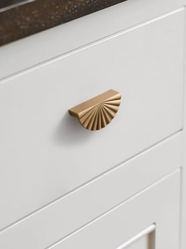 10 Pack Champagne Bronze Cabinet Pulls 2.5" Hole Center Cup Flat Drawer Pulls Kitchen Cupboard Bathroom Dresser Cabinet Hardware Handles Zinc Alloy - color: Champagne Bronze, size: 2.5"(64mm) Hole Center
