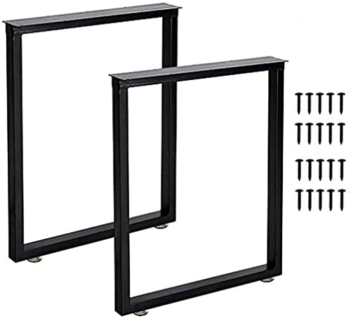 TIEOU Metal Table Legs 28 Inch Heavy Duty Metal Desk Legs Set of 2 28” Height 24” Wide Industrial Table Legs,Black Table Legs,Modern Table Legs - color: Rectangle-shape, size: H28"xW24"
