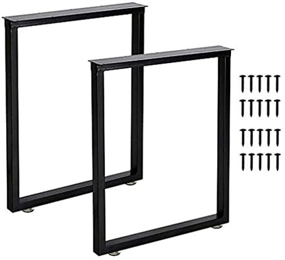 TIEOU Metal Table Legs 28 Inch Heavy Duty Metal Desk Legs Set of 2 28” Height 24” Wide Industrial Table Legs,Black Table Legs,Modern Table Legs - color: Rectangle-shape, size: H28"xW24"