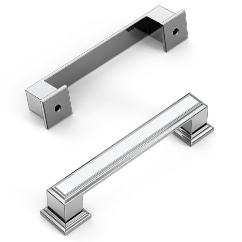 Amerdeco 10 Pack Polished Nickel Cabinet Pulls 3.75" - color: Polished Nickel, size: 3.75" hole center, style: 10 Pack