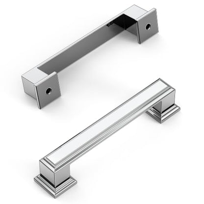 Amerdeco 10 Pack Polished Nickel Cabinet Pulls 3.75" - color: Polished Nickel, size: 3.75" hole center, style: 10 Pack