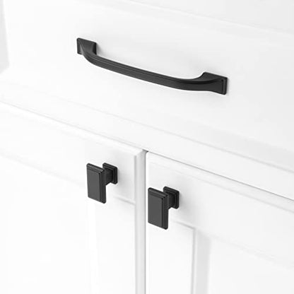 KOOFIZO 10 Pack 5 in Matte Black Cabinet Pulls, Black Drawer Handles 1958 - color: Black, size: 5" CC