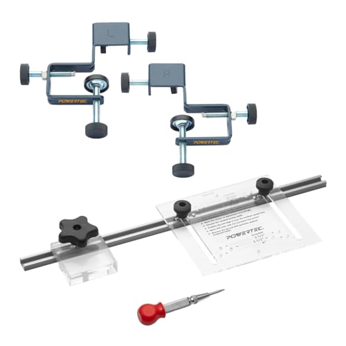 POWERTEC 72223 Cabinet Hardware Jig w/Drawer Front Installation Clamps Kit, Precision Marking System and Drawer Face Clamp for Installing Pulls, Knobs, Handles on Cabinet & Drawer - style: Cabinet Hardware Jig + Front Installation Clamps