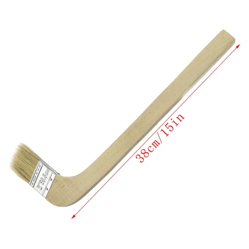 2PCS Wooden Handle Bent Handle Paint Brush 2 inches Bristle Brush Marine Paint Brush Reusable and Washable Suitable for Home Decoration Construction or Industrial Use