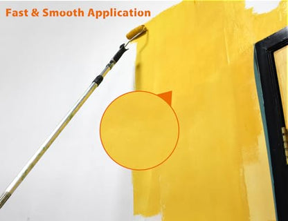 ROLLINGDOG 4" Jumbo Mini Paint Roller Kit, 3/8" Nap Microfiber Paint Roller - color: microfiber roller with tray