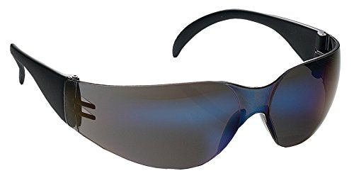 Galeton Outlaw Lightweight Anti-Scratch Lens Safety Glasses with Extra Wide Temples - color: Blue Mirror, size: Pack of 1