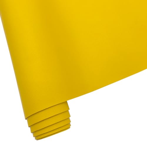 Soft Smooth Faux Leather Fabric Solid Color Vegan Synthetic Imitation Leather Fabric 16" x 54” Large Size for Upholstery Crafts, DIY Sewings, Earrings Bows Wallets Making (Yellow) - color: Yellow