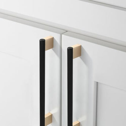 6 Pack 7.5"(192mm) Black and Gold Cabinet Pulls Knurled Kitchen Cabinet Handles Drawer Pulls Cupboard Hardware for Cabinets - color: Black and Gold, size: 7.5"Hole Center, style: 6 Pack