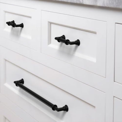 10 Pack Matte Black Cabinet Pulls 3 Inch(76mm) Kitchen Cupboard Handles Solid Heavy Duty Zinc Alloy Drawer Pulls - color: Matte Black, size: 3" Hole Center