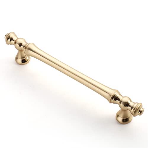 Asidrama 20 Pack 5 Inch(128mm) Brushed Brass Kitchen Cabinet Handles, Gold Cabinet Pulls Kitchen Cabinet Hardware for Cupboard Drawer Pulls - color: Brushed Brass, size: 5" Hole Center, style: 20 Pack