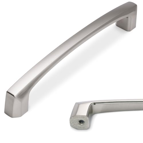 10 Pack 6.3 Inch Brushed Satin Nickel Kitchen Cabinet Handles - color: Brushed Satin Nickel, size: 6-1/4" Hole Center（160mm）