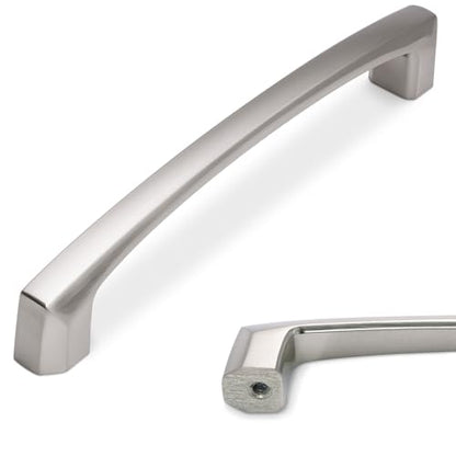10 Pack 6.3 Inch Brushed Satin Nickel Kitchen Cabinet Handles - color: Brushed Satin Nickel, size: 6-1/4" Hole Center（160mm）