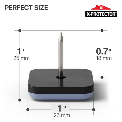 Chair Glides X-PROTECTOR - 1" Furniture Glides 24 PCS, Grey - size: 1" 24 PCS Grey (Square)