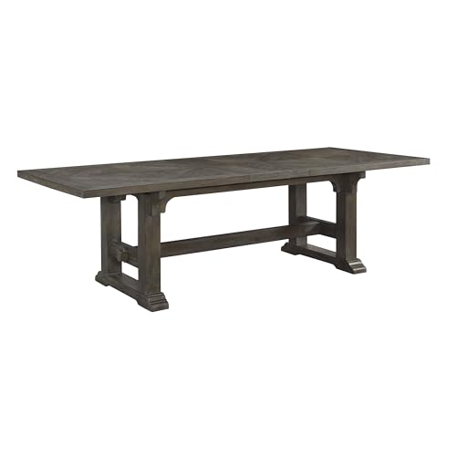 5-Piece Dining Set, Extendable Table and 4 Upholstered Chairs, Brown - color: Brown,driftwood