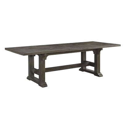 5-Piece Dining Set, Extendable Table and 4 Upholstered Chairs, Brown - color: Brown,driftwood