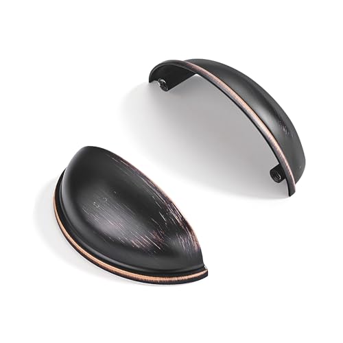 10 Pack 2-1/2" Drawer Pulls Oil Rubbed Bronze Cabinet Cup Pulls Kitchen Hardware Cabinet Handles Drawer Handles Knobs 2.5 inch Hole Center - color: Oil Rubbed Bronze, size: 2-1/2"(64mm) Hole Center