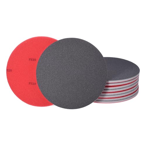 10Pcs 6 Inch Hook and Loop Sponge Sanding Disc, 320 Grit - size: 6 Inch 320 Grit