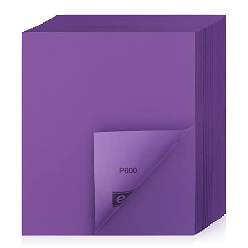 POLIWELL 600 Grit Sanding Sheets 20 PCS 9 x 11 Inch Purple Alumina - style: 600Girt