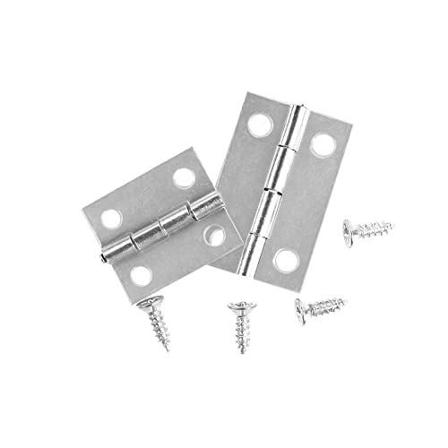 60 Pcs Small Hinges for Wooden & Jewelry Box, Silver, 2 Sizes - color: Silver, size: 60pcs(20P 24*16mm+40P 18*15mm)